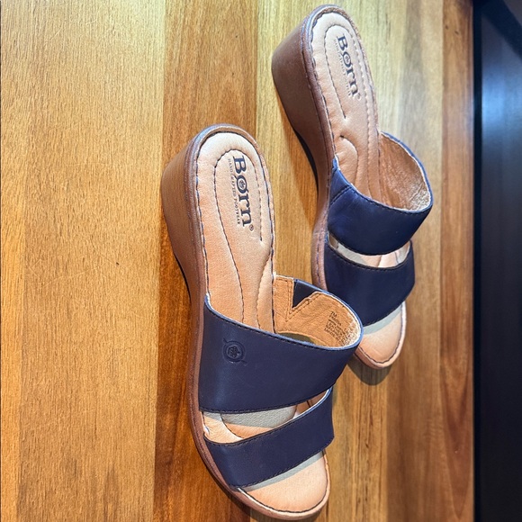 Born Navy Blue Slide Sandals - Picture 9 of 10